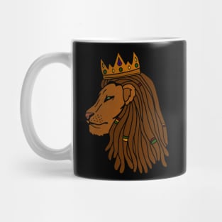 African Lion, Rasta, Dreadlocks, Lion with Crown Mug